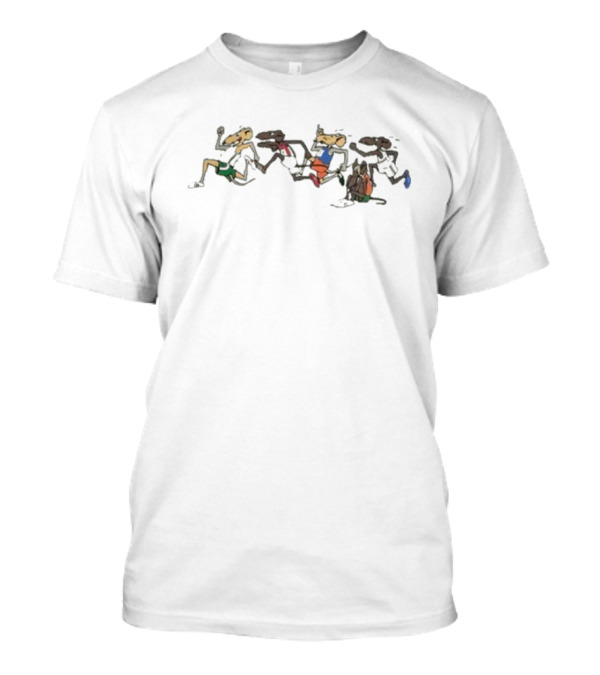 Rat Race Hawaii 70s Vintage Runner Cartoon Characters T-Shirt