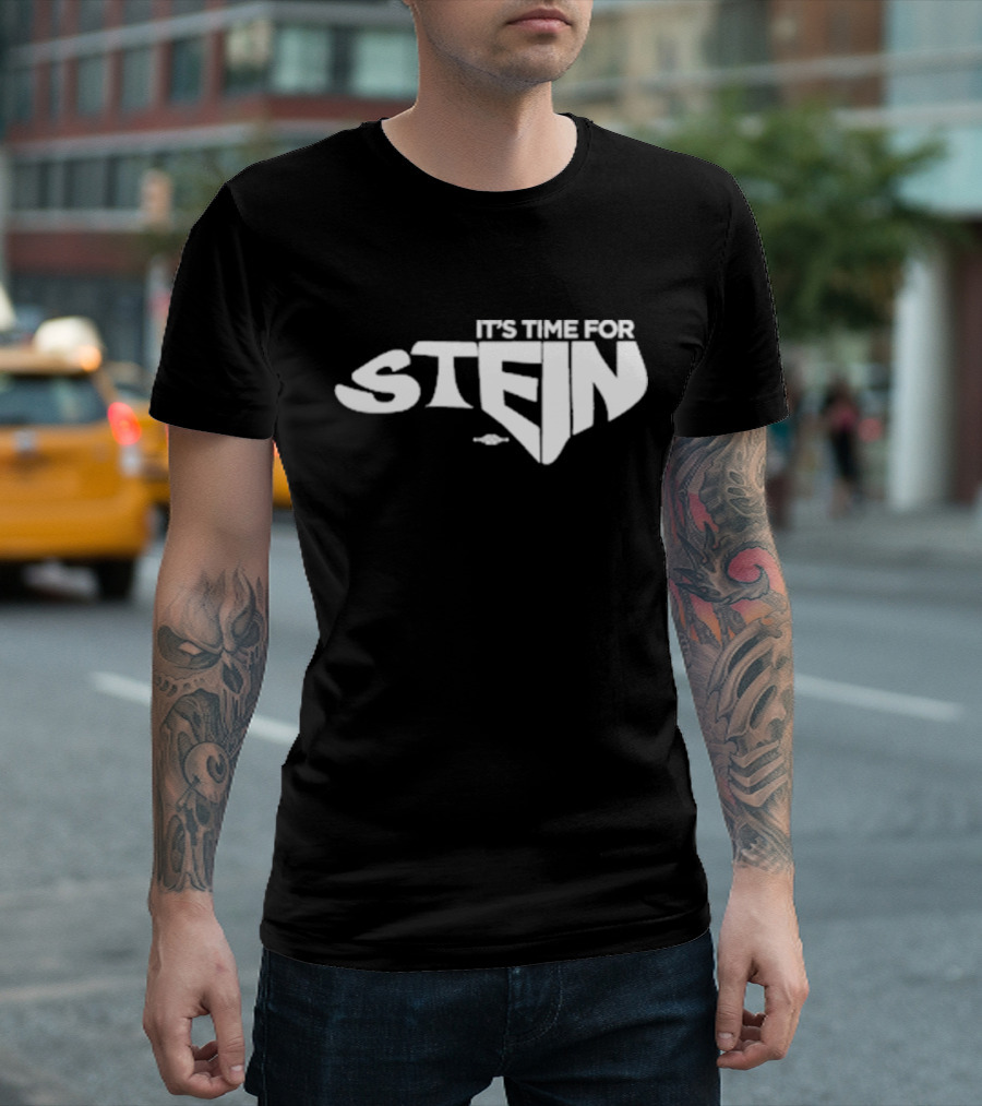 IT’S TIME FOR STEIN Classic Superhero Inspired Bold Lettering T-Shirt
