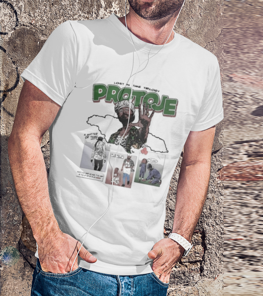 Lost In Time Trilogy Protoje A Matter Of Time Comic Panels Jamaican Map T-Shirt