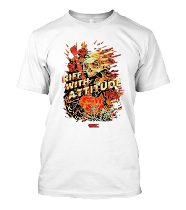 Nuclear Blast Records Riff With Attitude Skull Guitar Roses T-Shirt