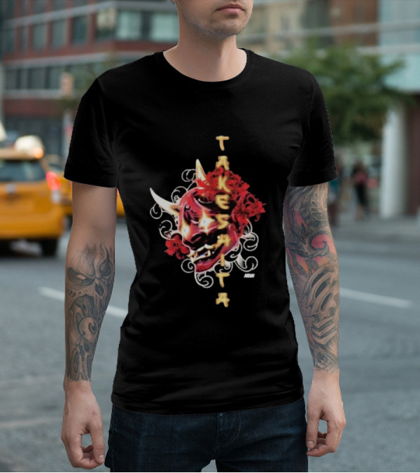 Takeshita Demon Oni Mask Floral ABM T-Shirt