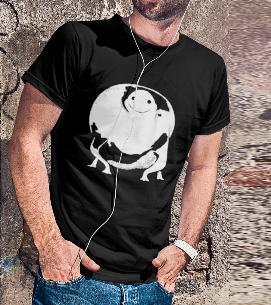 Marble City Pizza Cow Happy Black And White Smiling Cow T-Shirt