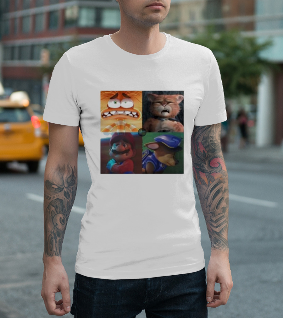Panic Attack Anxiety Inside Out Puss In Boots Mario Paw Patrol Quartet T-Shirt