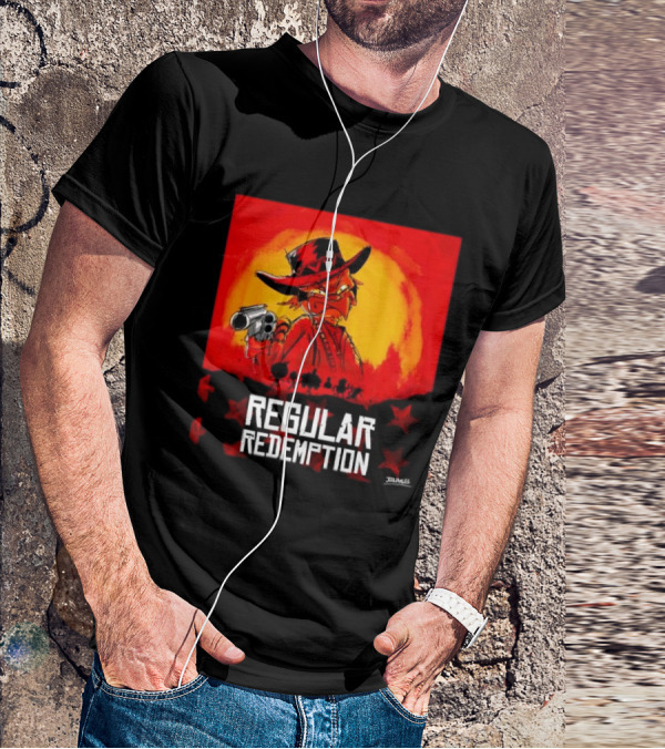 Regular Redemption Cartoon Cowboy Western Gunman T-Shirt