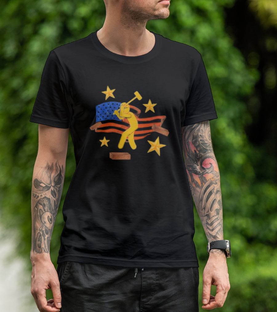 Trc Concrete Boys Tour Stars And Stripes Hammer Swinging T-Shirt
