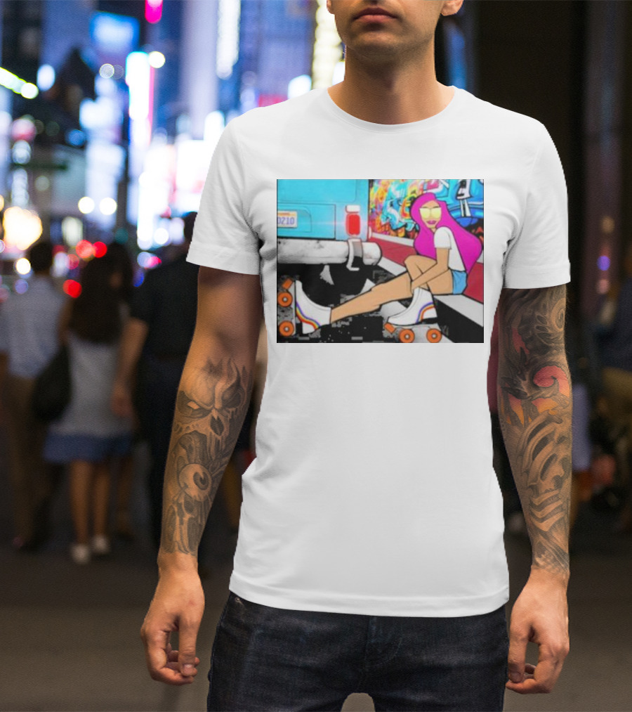 Tasha Vibrant Roller Skating Cali Street Art Vibe T-Shirt