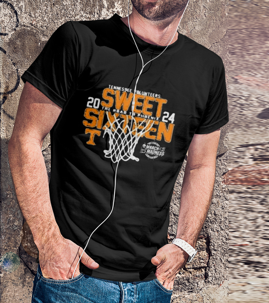 Tennessee Volunteers Sweet Sixteen 2024 The Road To Phoenix March Madness T-Shirt