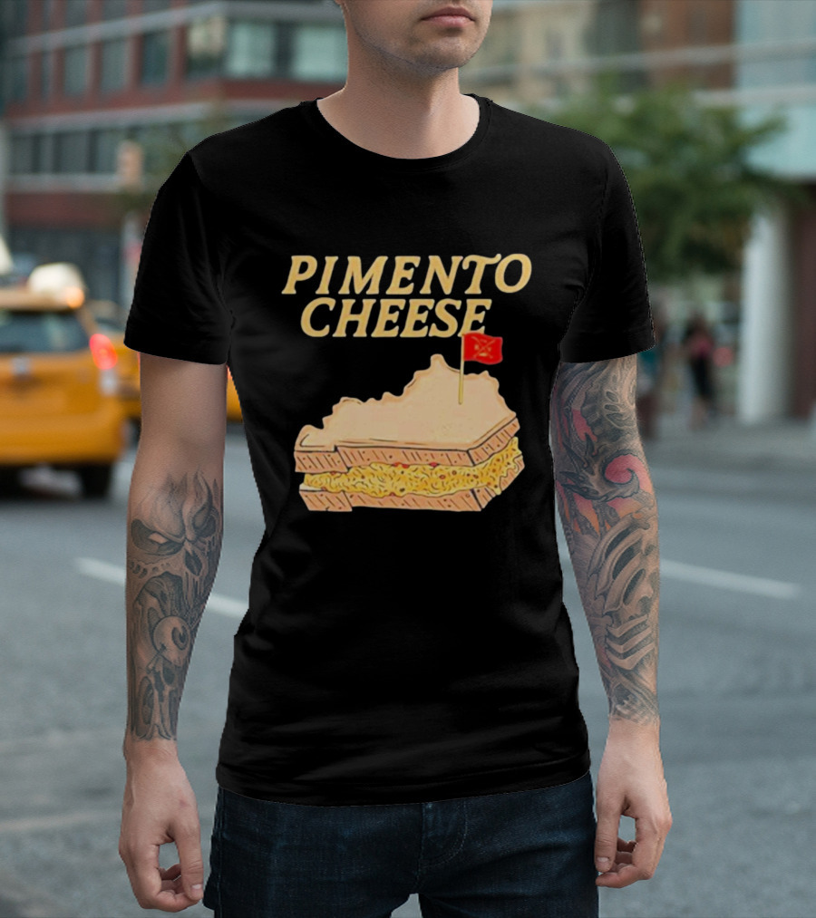 Pimento Cheese Sandwich with Kentucky Shape and Flag T-Shirt