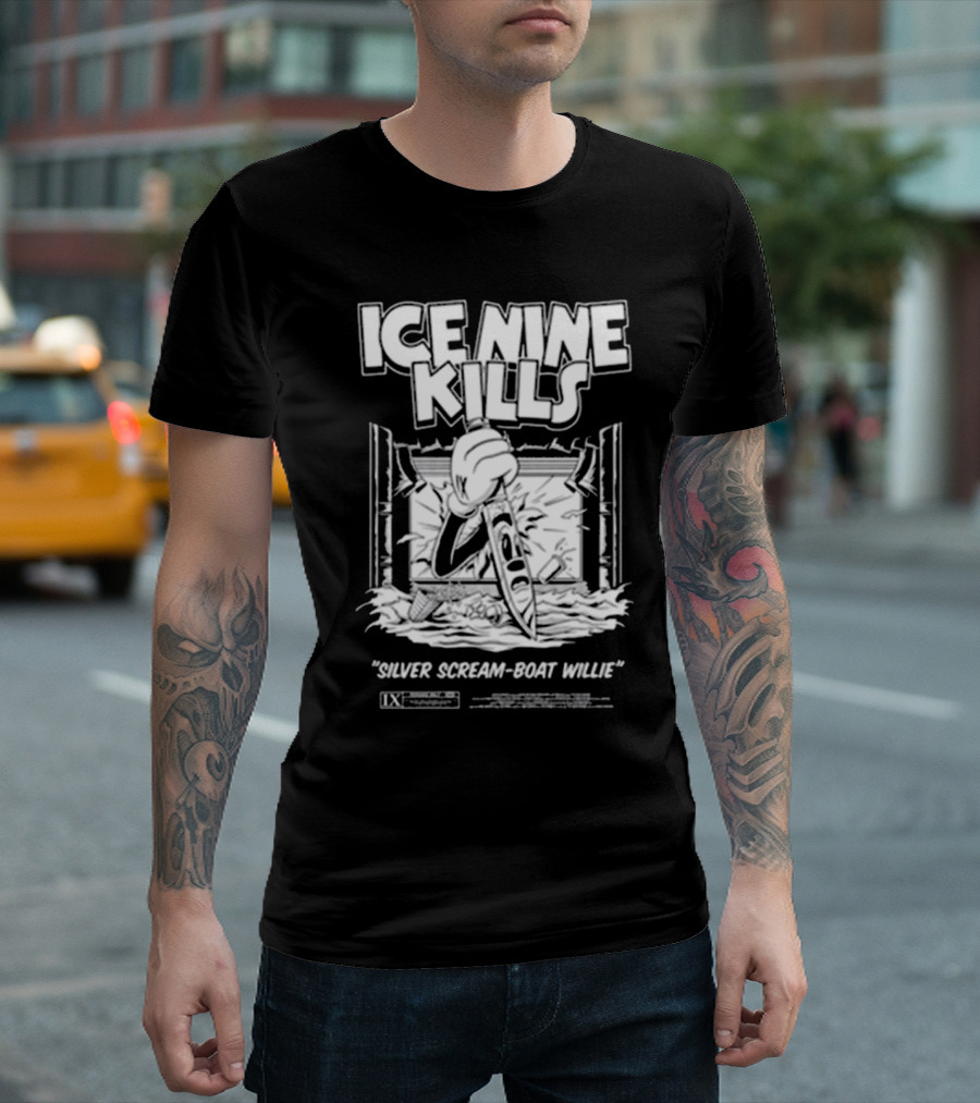 ICE NINE KILLS Silver Scream-Boat Willie IX Merchandise T-Shirt