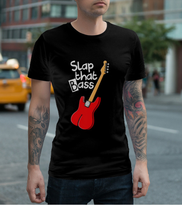 Slap That Bass Red Electric Guitar T-Shirt