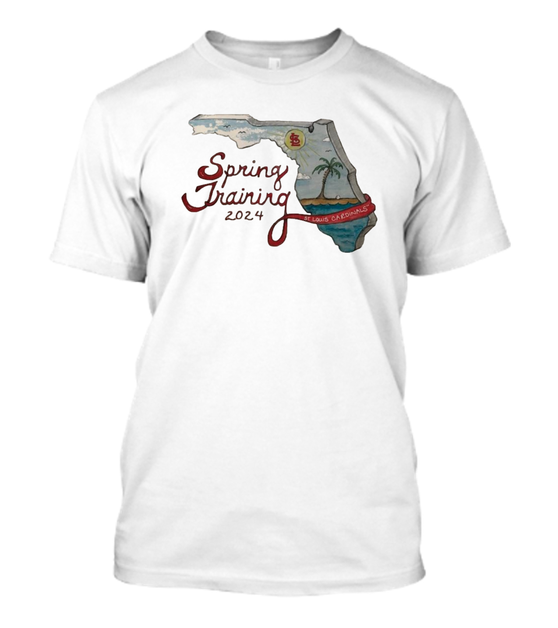 St. Louis Cardinals Spring Training 2024 Florida Map Grapefruit League T-Shirt
