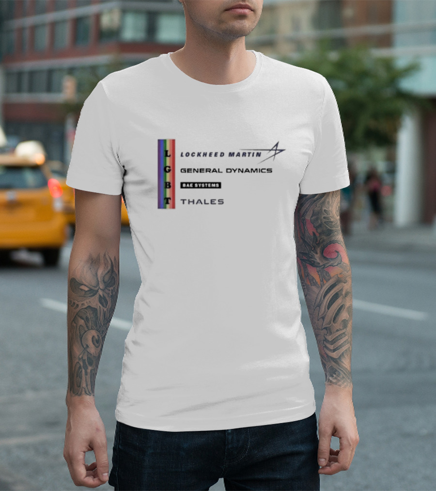 LGBT Lockheed Martin General Dynamics BAE Systems Thales Rainbow Strip T-Shirt