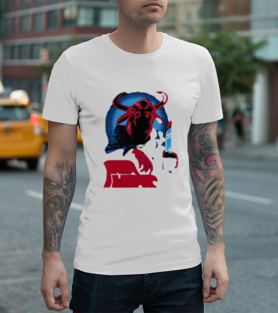 Papa Meat Cyber Bully Cow with Knife Dark Humor T-Shirt