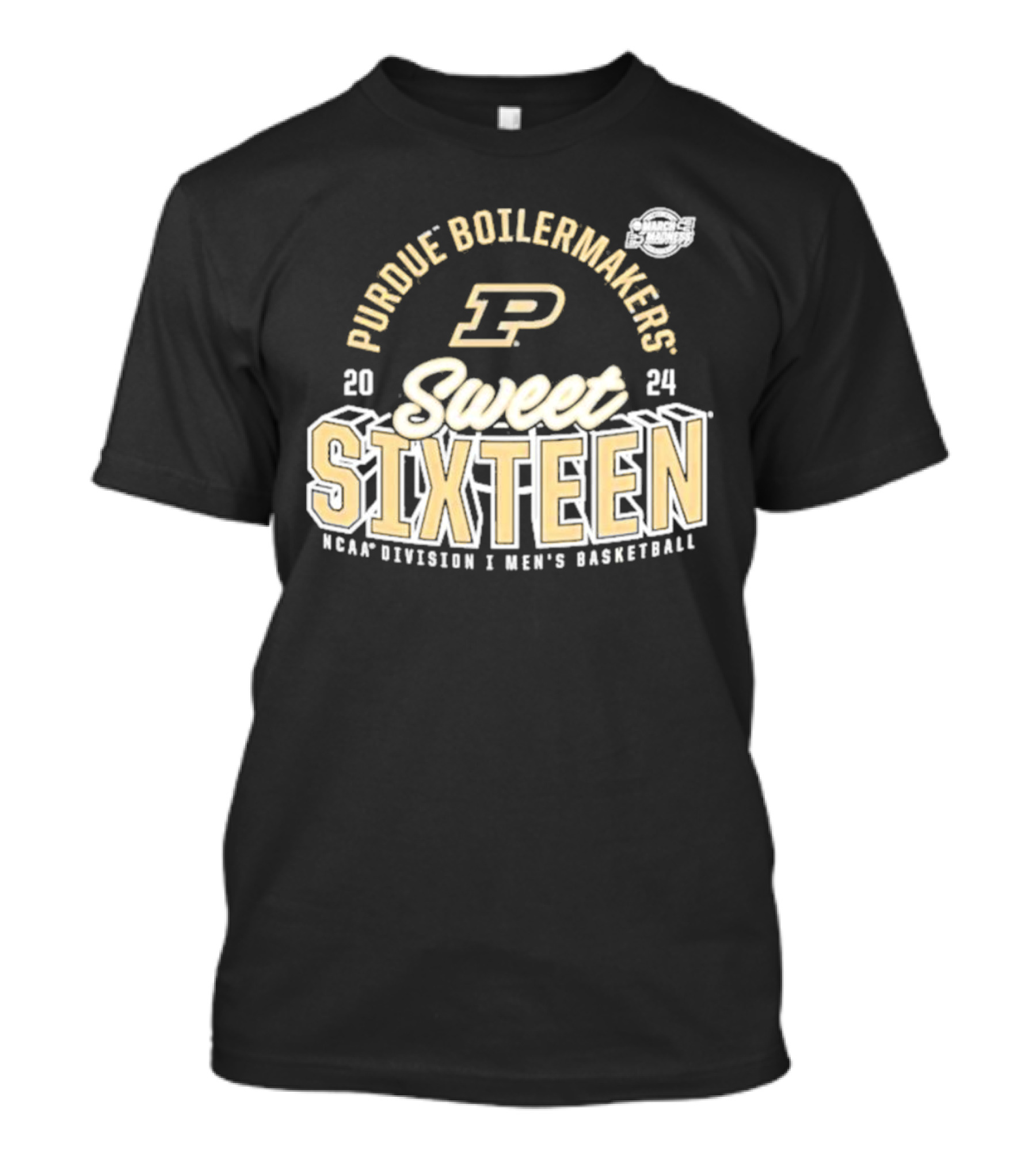 Purdue Boilermakers 2024 NCAA Division I Men's Basketball Sweet Sixteen March Madness T-Shirt