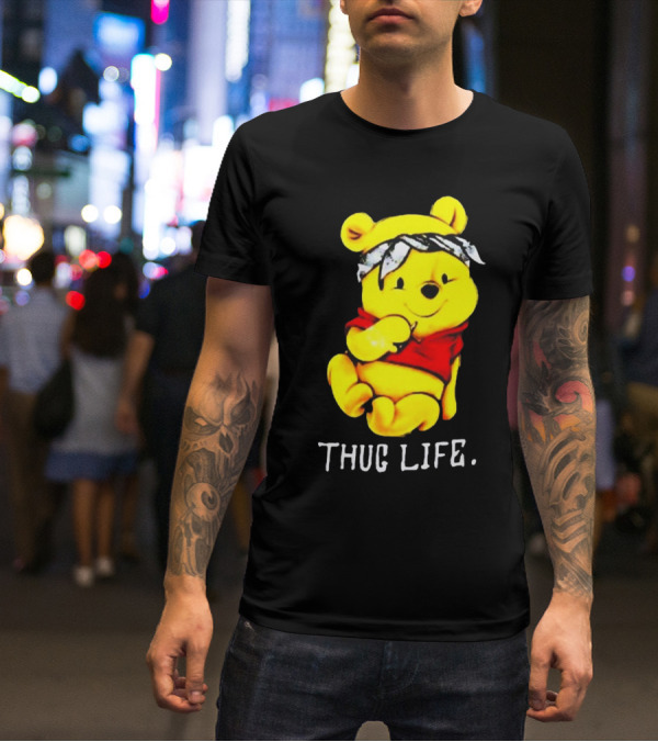 Rare Winnie The Pooh Thug Life Bandana T-Shirt