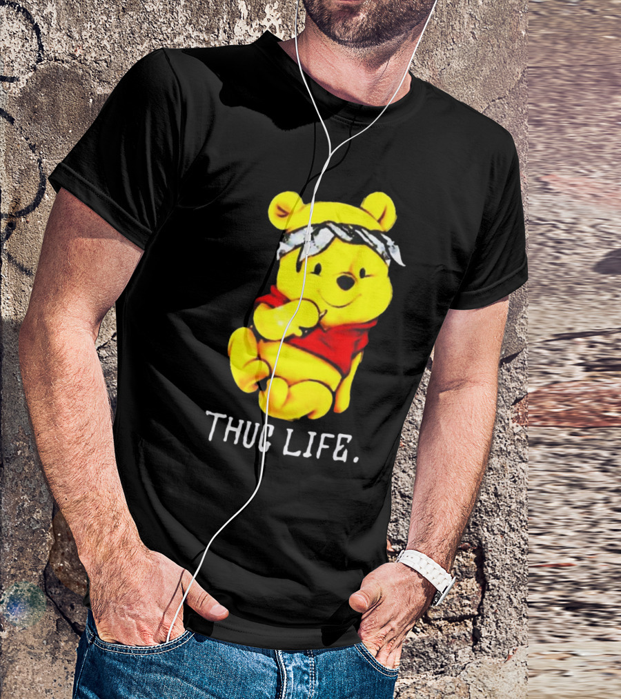 Rare Winnie The Pooh Thug Life Bandana T-Shirt