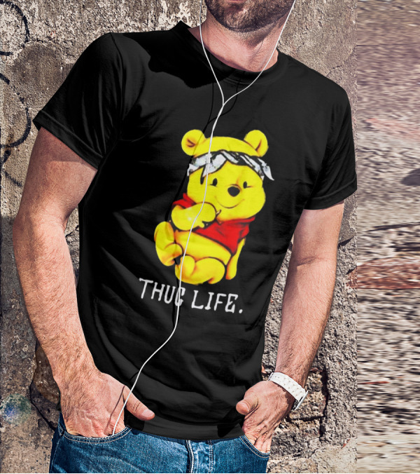Rare Winnie The Pooh Thug Life Bandana T-Shirt