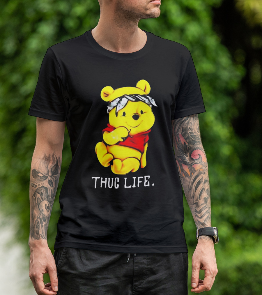 Rare Winnie The Pooh Thug Life Bandana T-Shirt