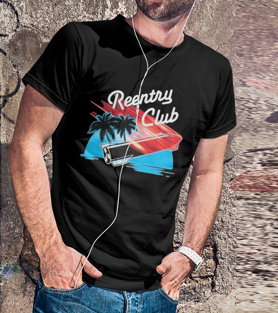 Reentry Club NFS Palm Tree Retro Space Capsule Vibrant T-Shirt