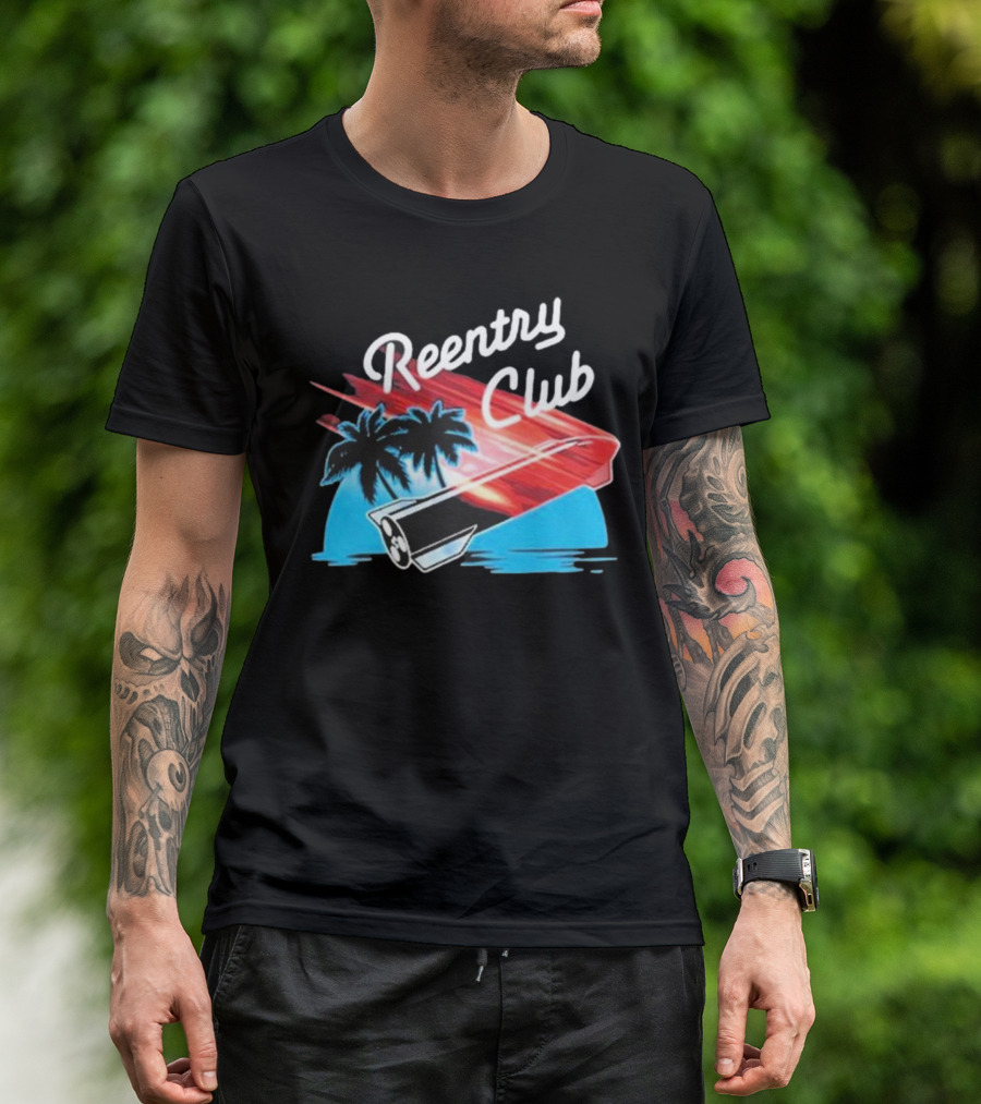 Reentry Club NFS Palm Tree Retro Space Capsule Vibrant T-Shirt
