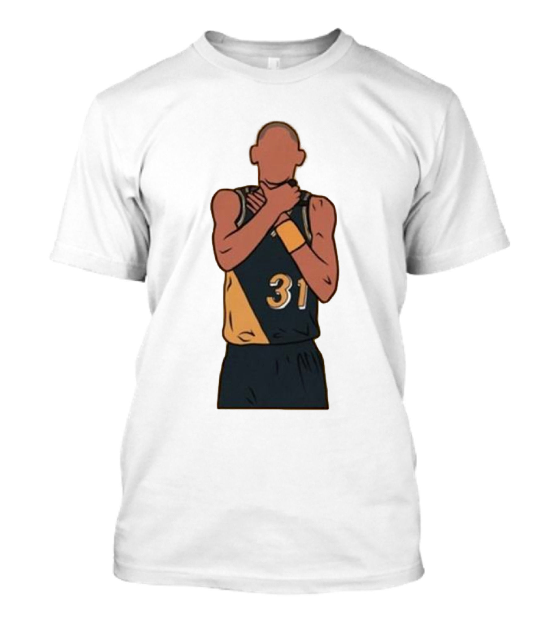 Reggie Miller Choke Gesture Number 31 Basketball T-Shirt