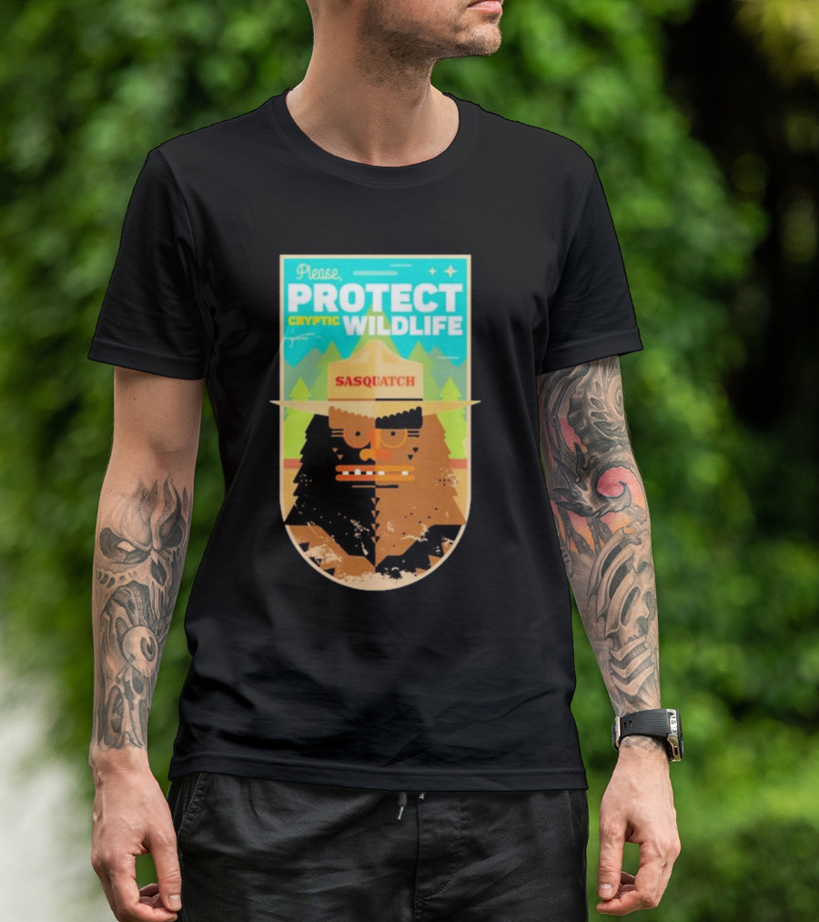 Please Protect Cryptic Wildlife Sasquatch T-Shirt