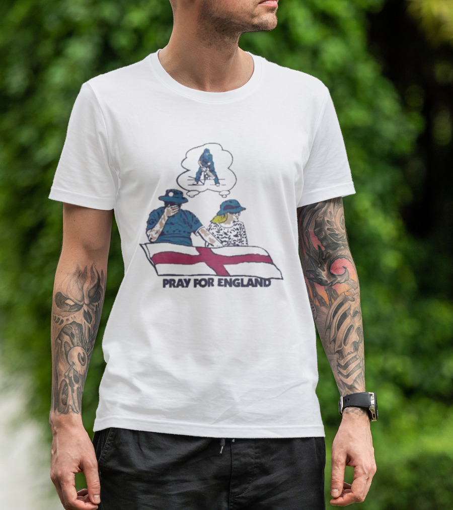 Pray For England Cricket Flag St George's Cross Fan Support T-Shirt