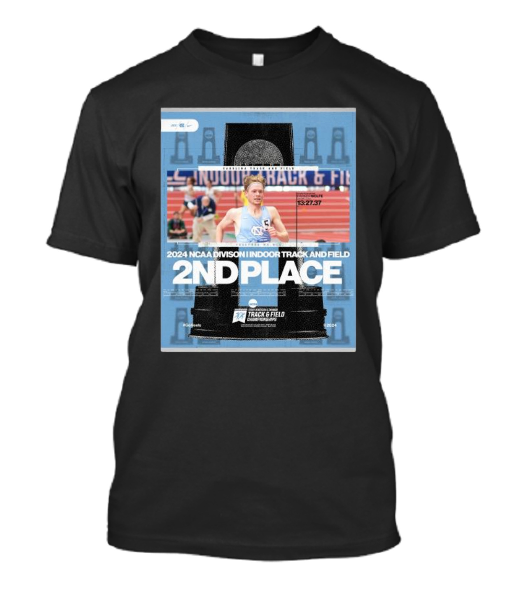 Parker Wolfe 2024 NCAA Division I Indoor Track And Field 2nd Place Running Achievement T-Shirt