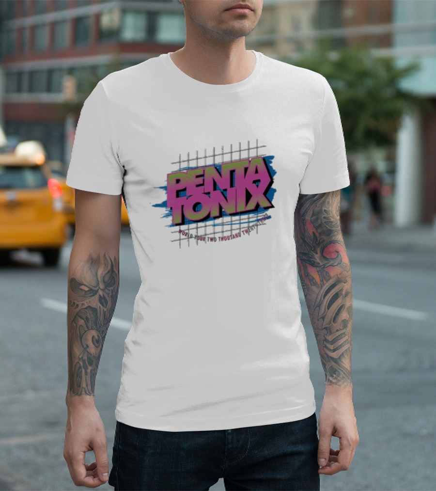 Pentatonix PTX Logo with Grid and Vibrant Colors T-Shirt