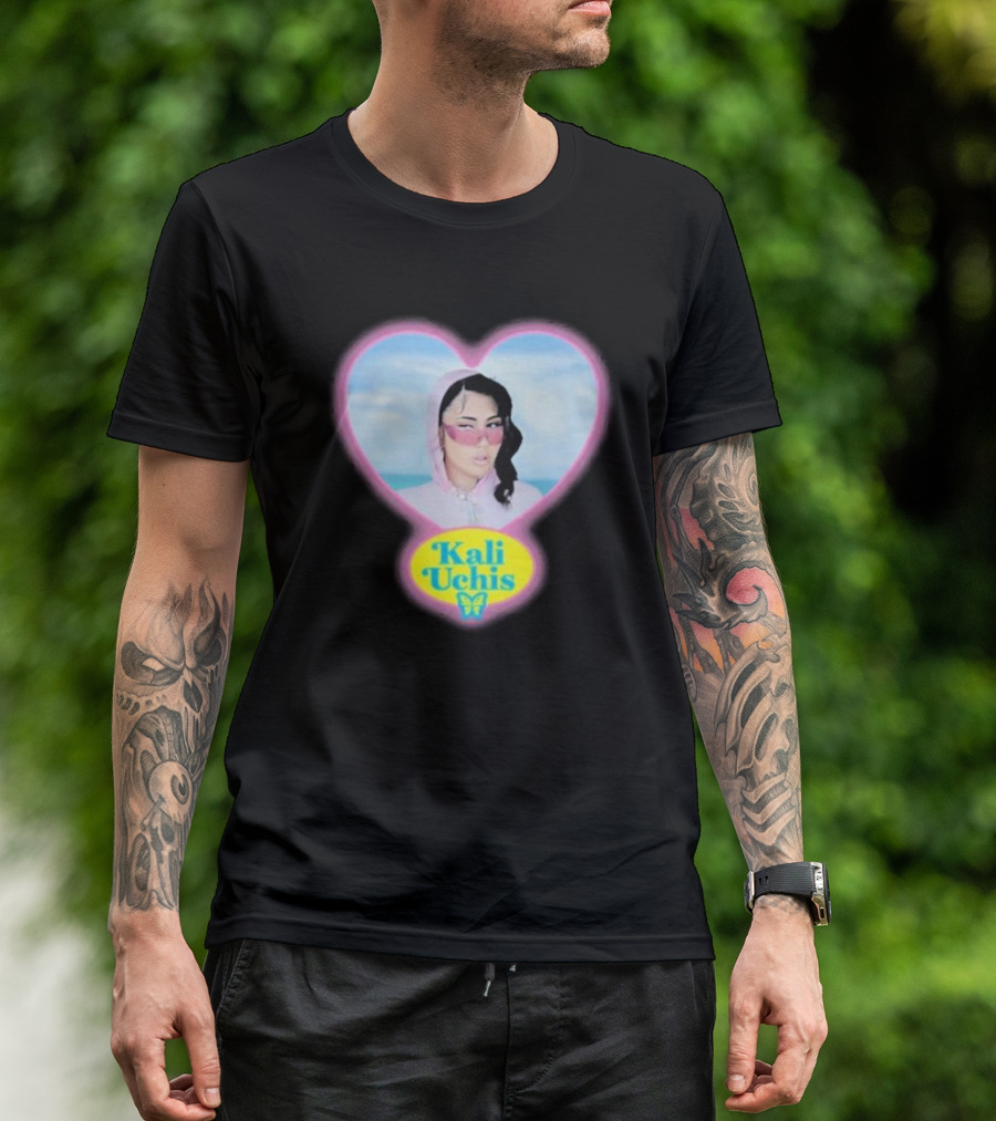 Kali Uchis Pastel Heart Portrait Butterfly T-Shirt