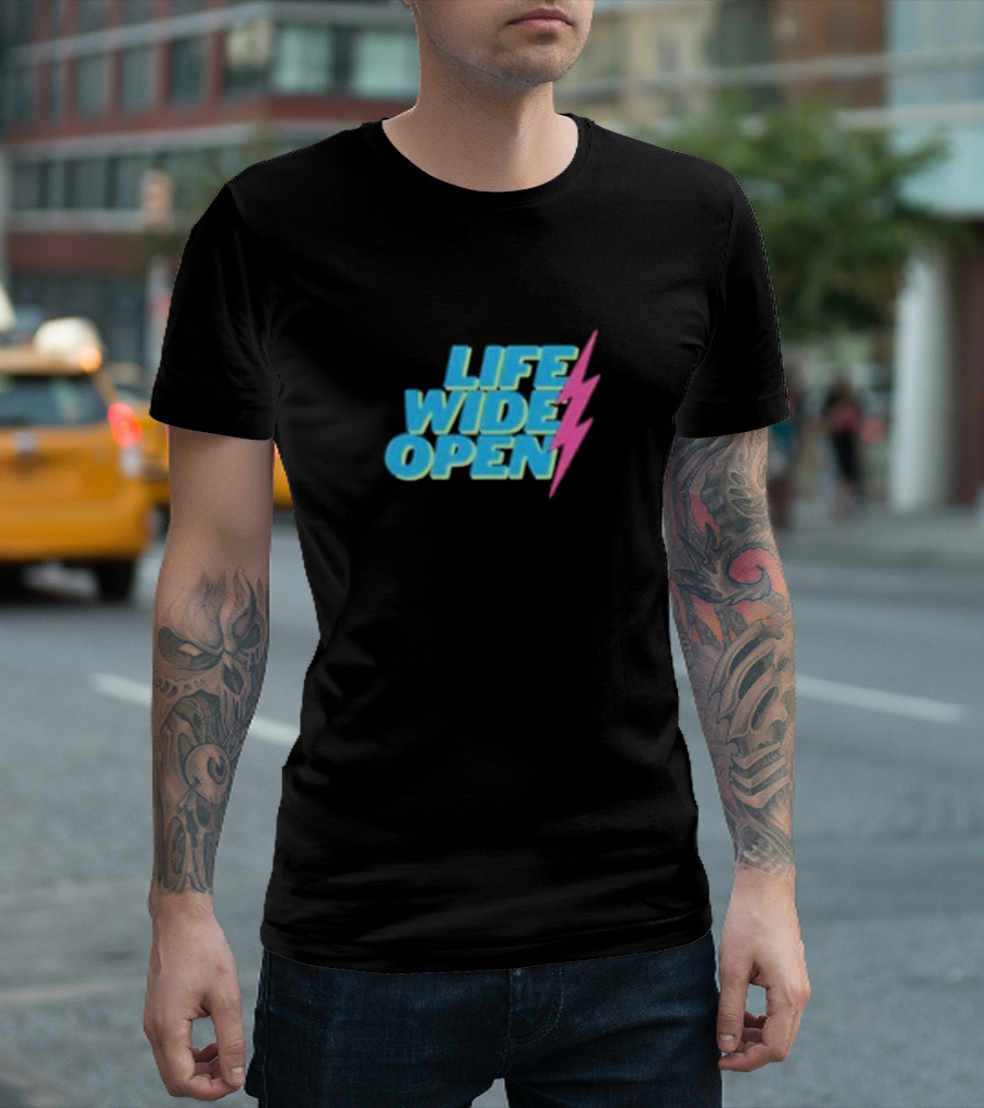 Life Wide Open Retro Lightning Bolt T-Shirt