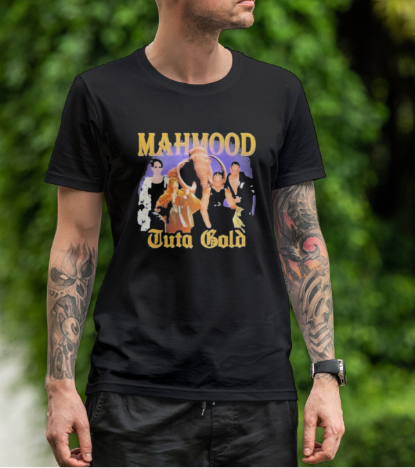 MAHMOOD Tuta Gold Elephant And Figures Collage T-Shirt