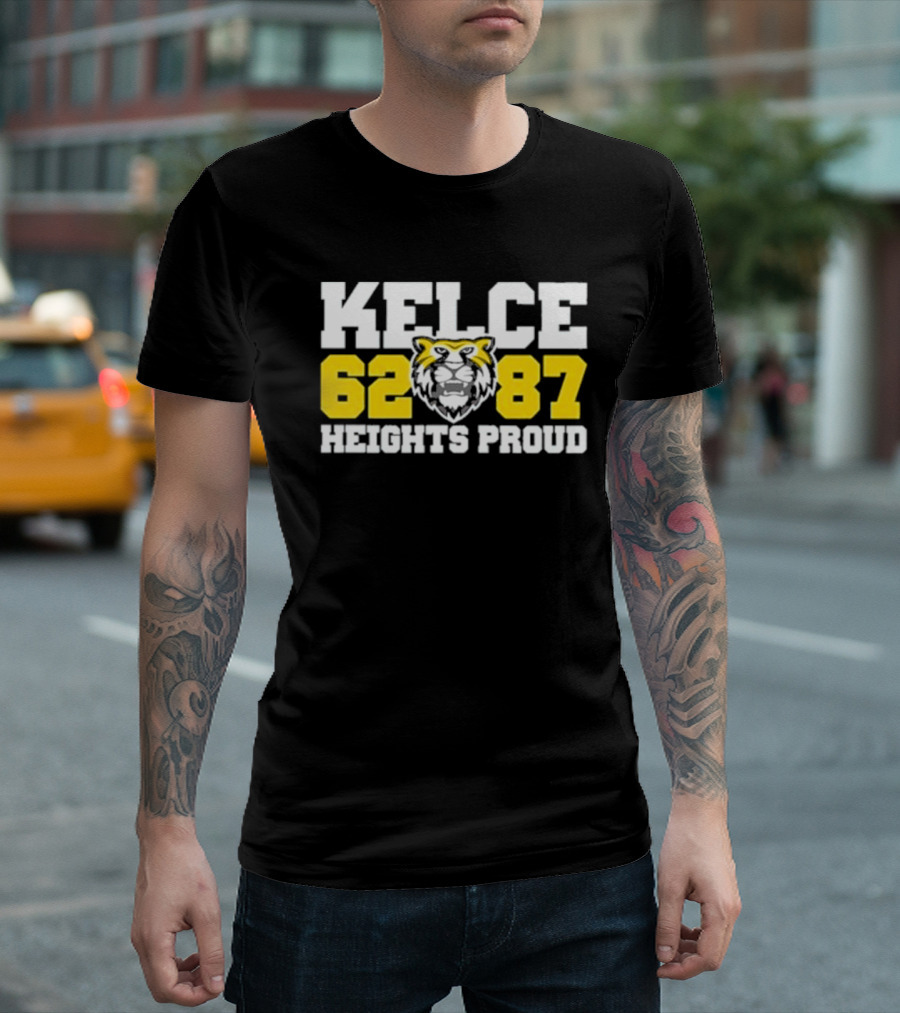 Kelce 62 87 Heights Proud Tiger Face T-Shirt