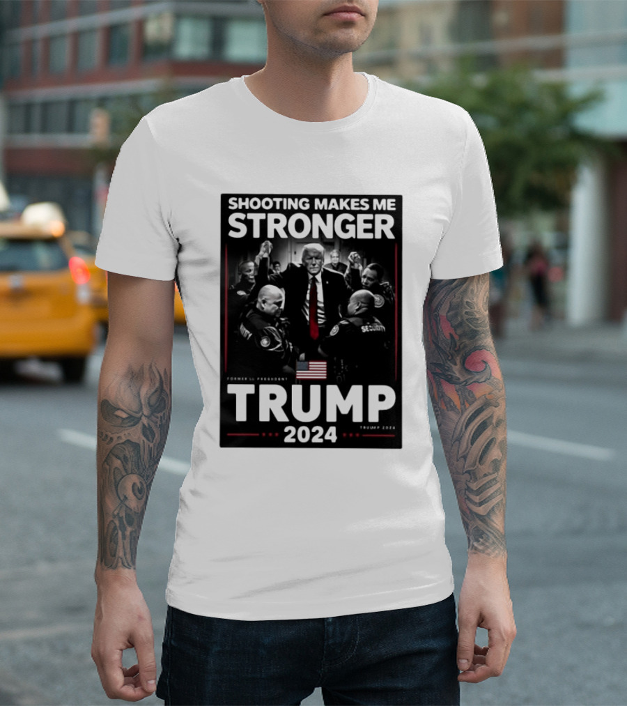 SHOUTING MAKES ME STRONGER TRUMP 2024 FORGED IN FREEDOM FLAG T-Shirt