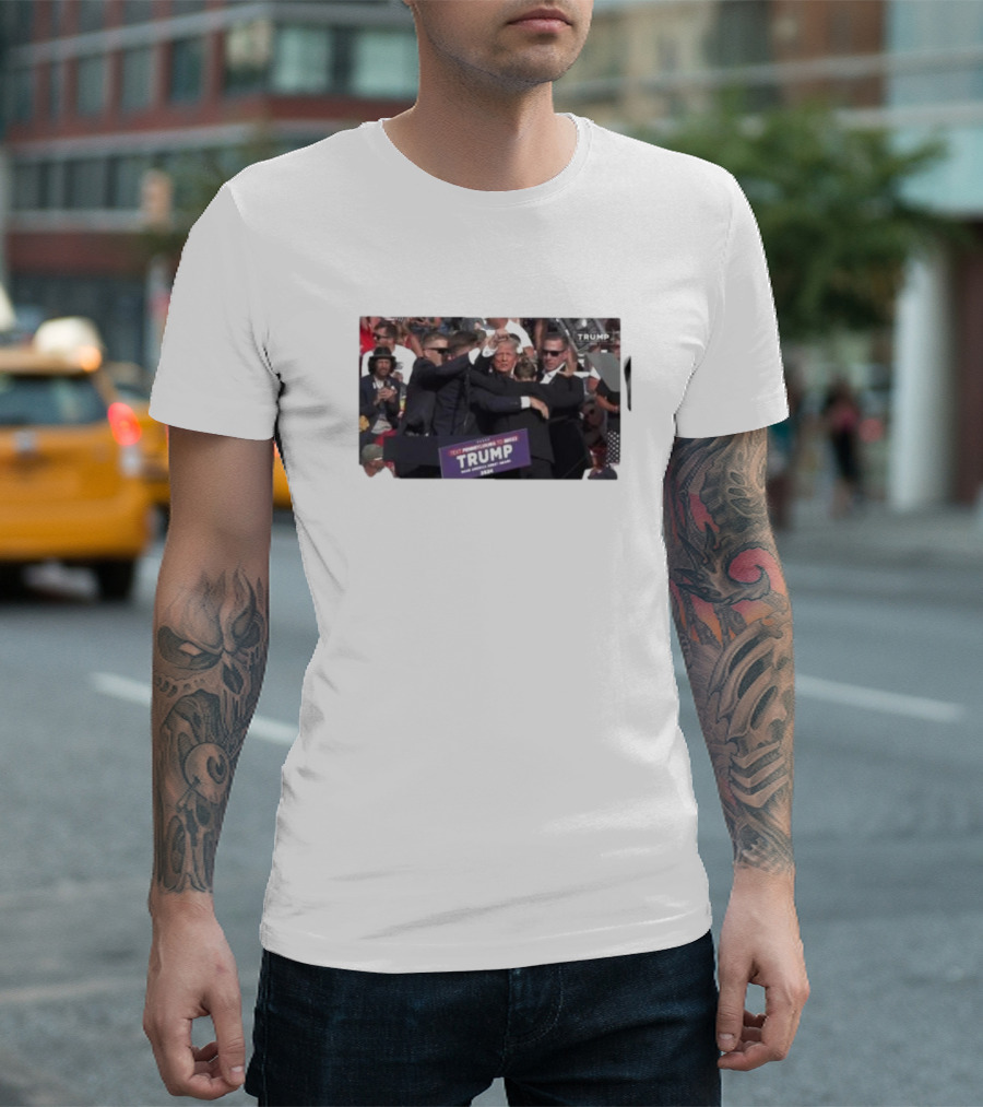 Trump Assassination Survival 2024 Resilience Fight Rally Scene T-Shirt