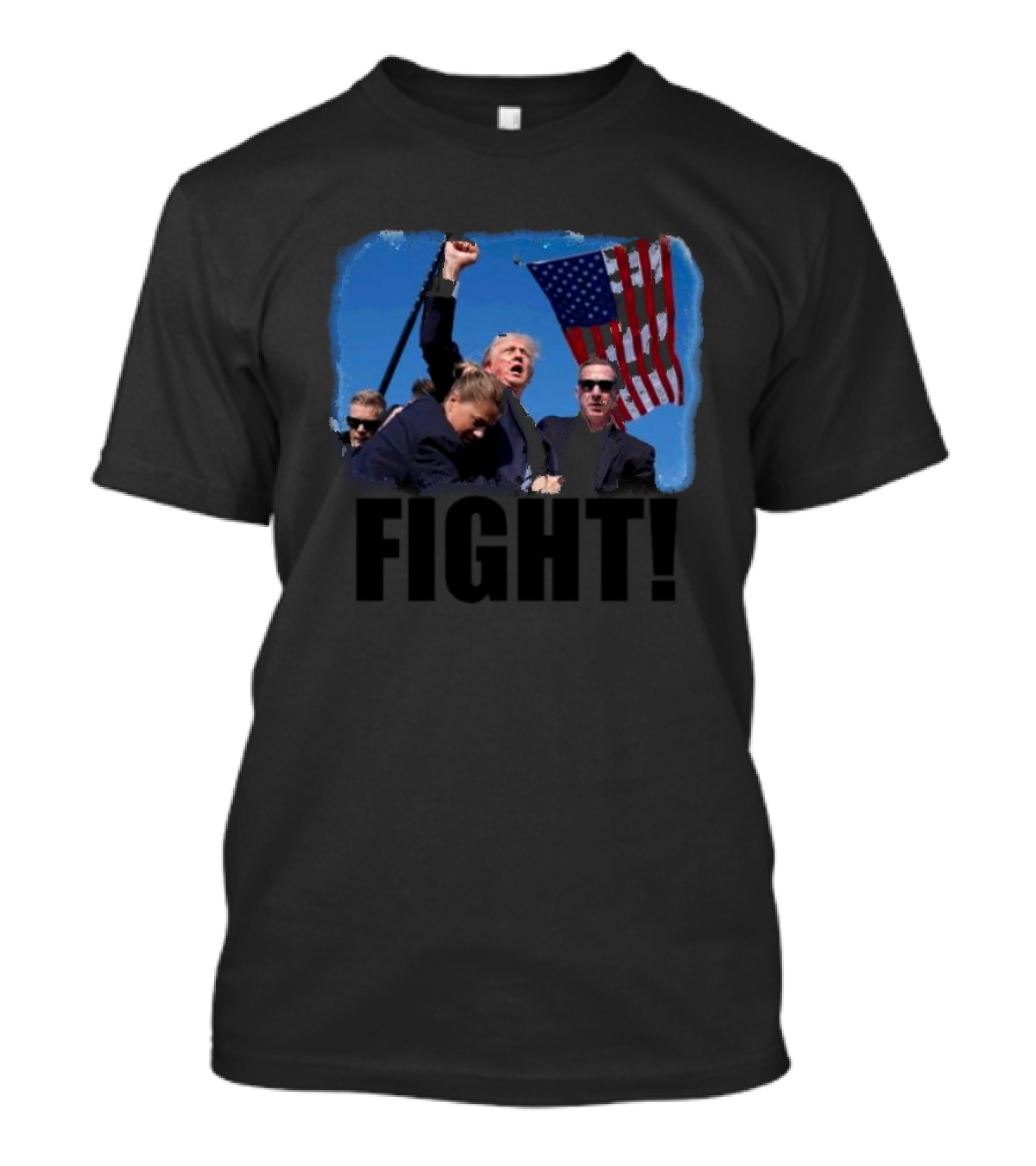 Trump Fight 2024 Make America Great Again Flag Raise T-Shirt