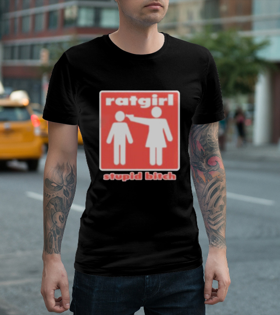 Ratgirl Stupid Bitch Iconic Symbol Red T-Shirt