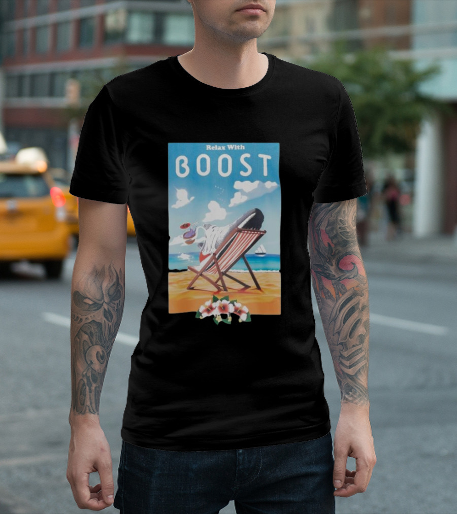 Relax With Boost Ultra Boost Beach Chair Scene T-Shirt