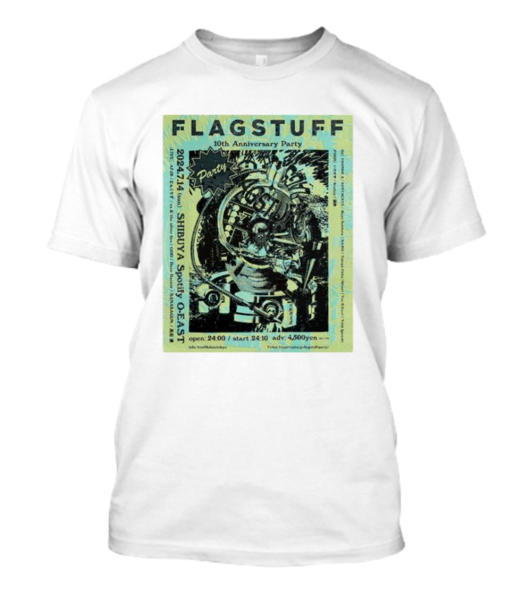 FLAGSTUFF 10th Anniversary Party 2024 Shibuya Spotify O-East Event Flyer T-Shirt