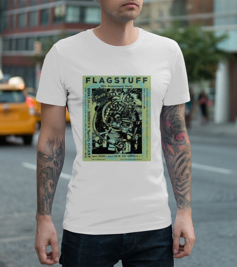 FLAGSTUFF 10th Anniversary Party 2024 Shibuya Spotify O-East Event Flyer T-Shirt