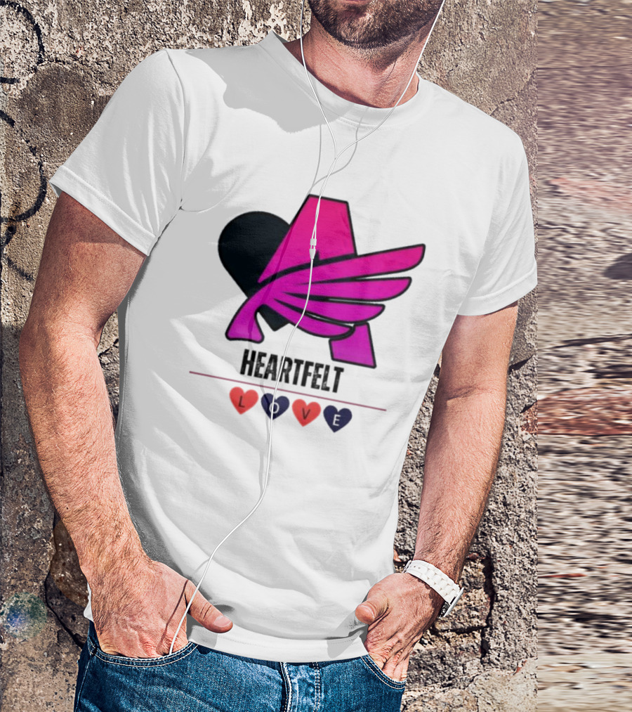 Heartfelt Love Pink Winged Heart T-Shirt