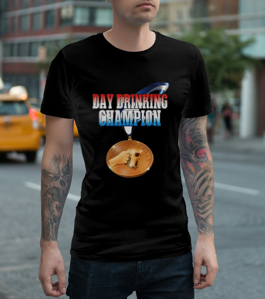 Middleclassfancy Day Drinking Champion Medal with Beer Glass T-Shirt