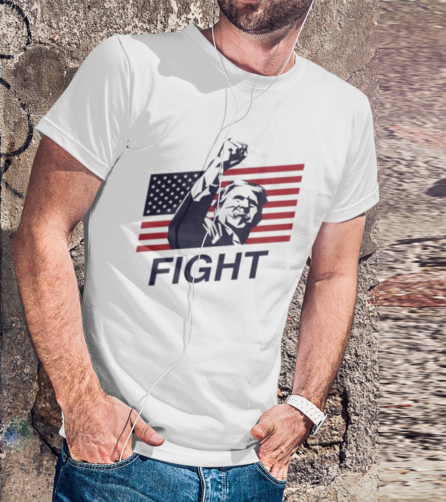 Old Row Trump American Flag Fight T-Shirt