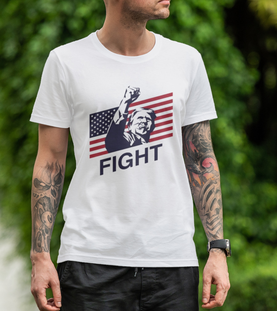 Old Row Trump American Flag Fight T-Shirt