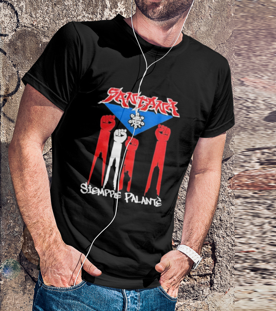 Santa Siempre Palantè Puerto Rican Flag Fists Revolution T-Shirt