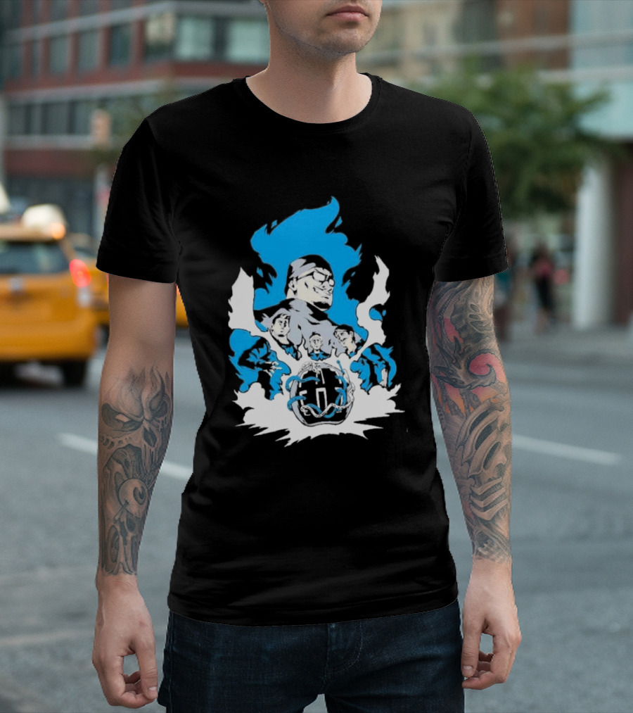 Mega64 Master Collection Featuring Iconic Characters And Explosive Blue T-Shirt