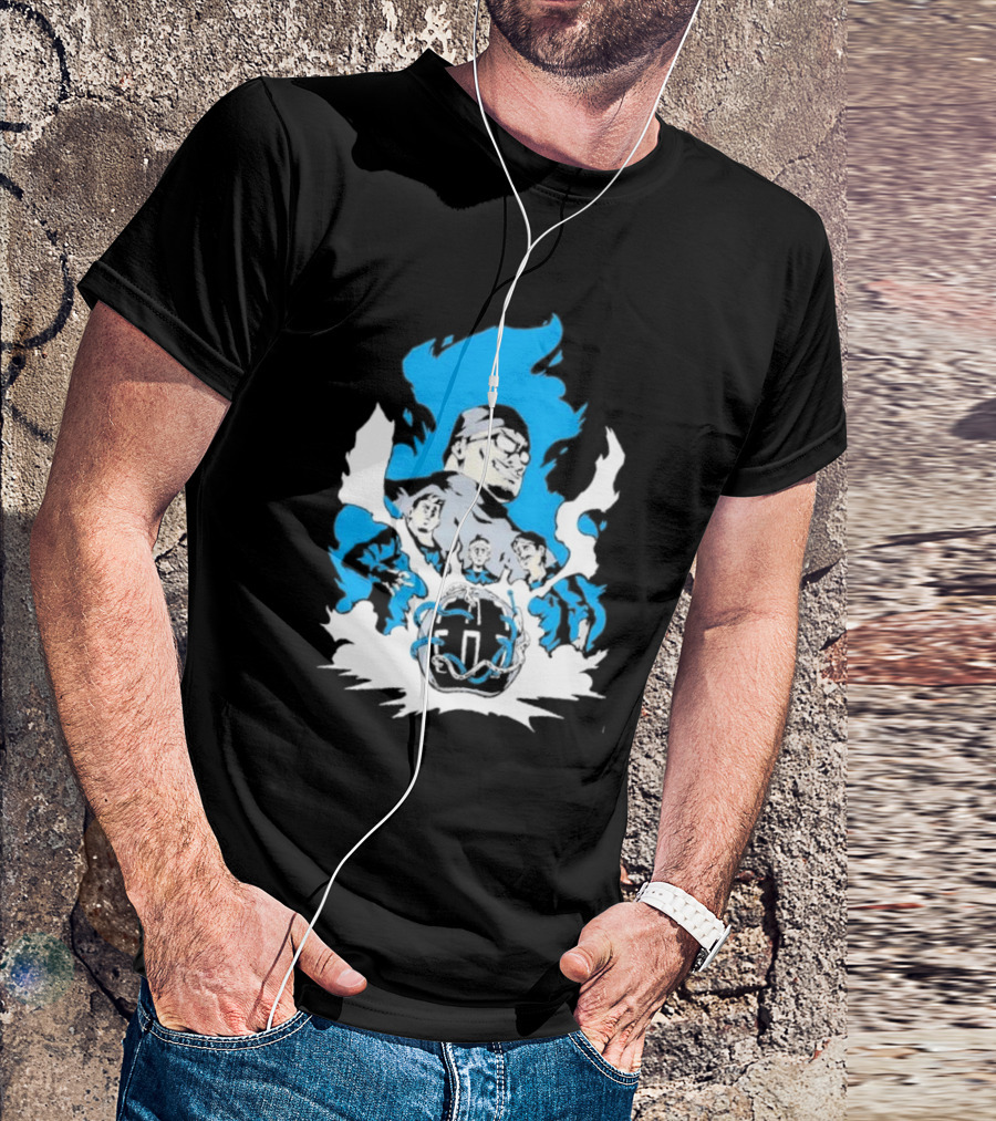 Mega64 Master Collection Featuring Iconic Characters And Explosive Blue T-Shirt