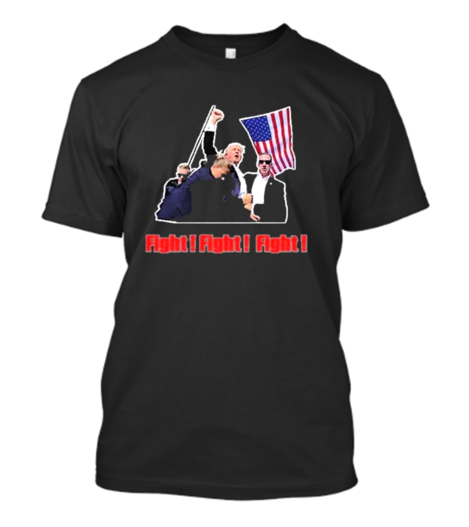 Donald Trump Shooter Black Fight Fight Fight Flag Scene T-Shirt