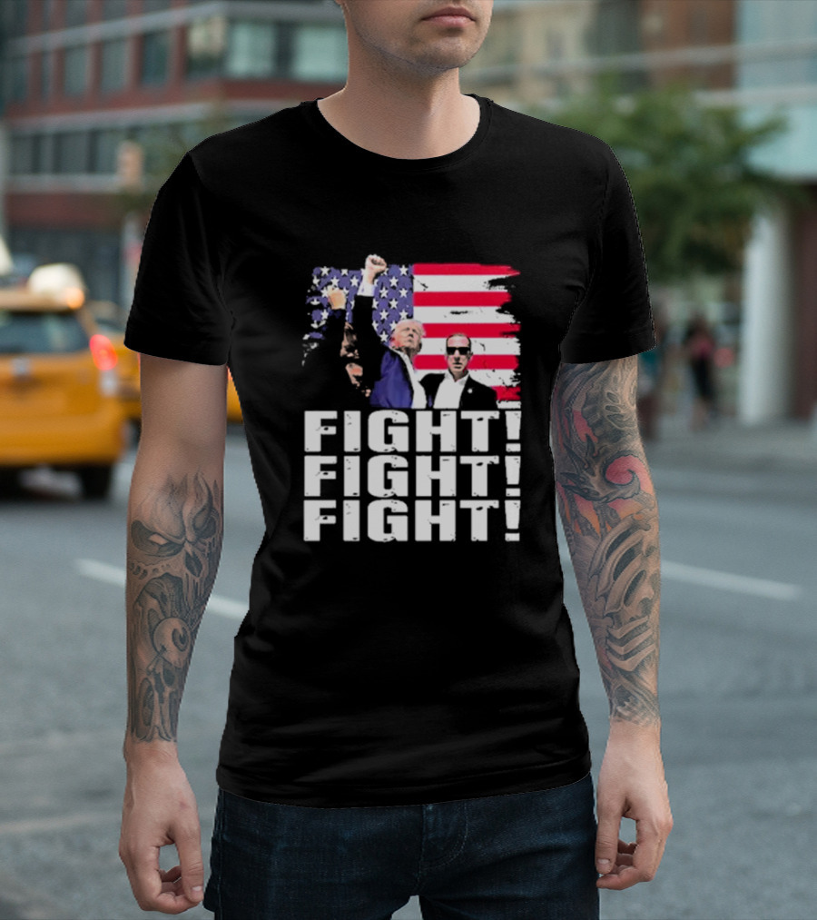 Fight Fight Fight Donald America Flag T-Shirt
