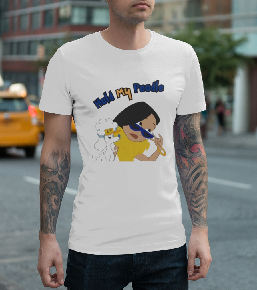 Hold My Poodle SGR Animated Character With Glasses T-Shirt